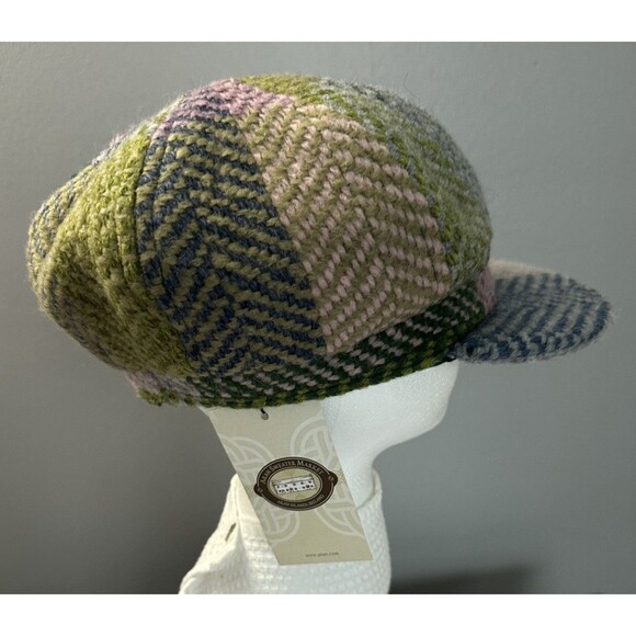 NWT ARAN SWEATER MARKET Donegal Loden Wool Newsboy Cap Colorful Tweed Ireland OS main image 4